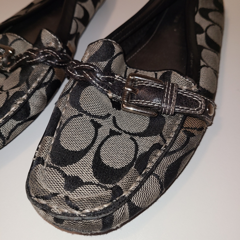 Coach Black and Gray Patterned Monogram Loafers W… - image 3